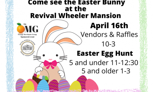 See the Easter Bunny at the Revival Wheeler Mansion!