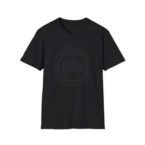 Revival Wheeler Mansion logo (black on black t-shirts)